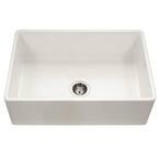 Platus Series Farmhouse Apron Front Fireclay 33 in. Single Bowl Kitchen Sink in Biscuit