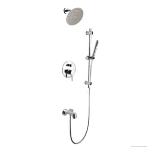 Luviah 1-Spray Tub and Shower Faucet Combo with Round Showerhead and Handheld Shower Wand in Chrome