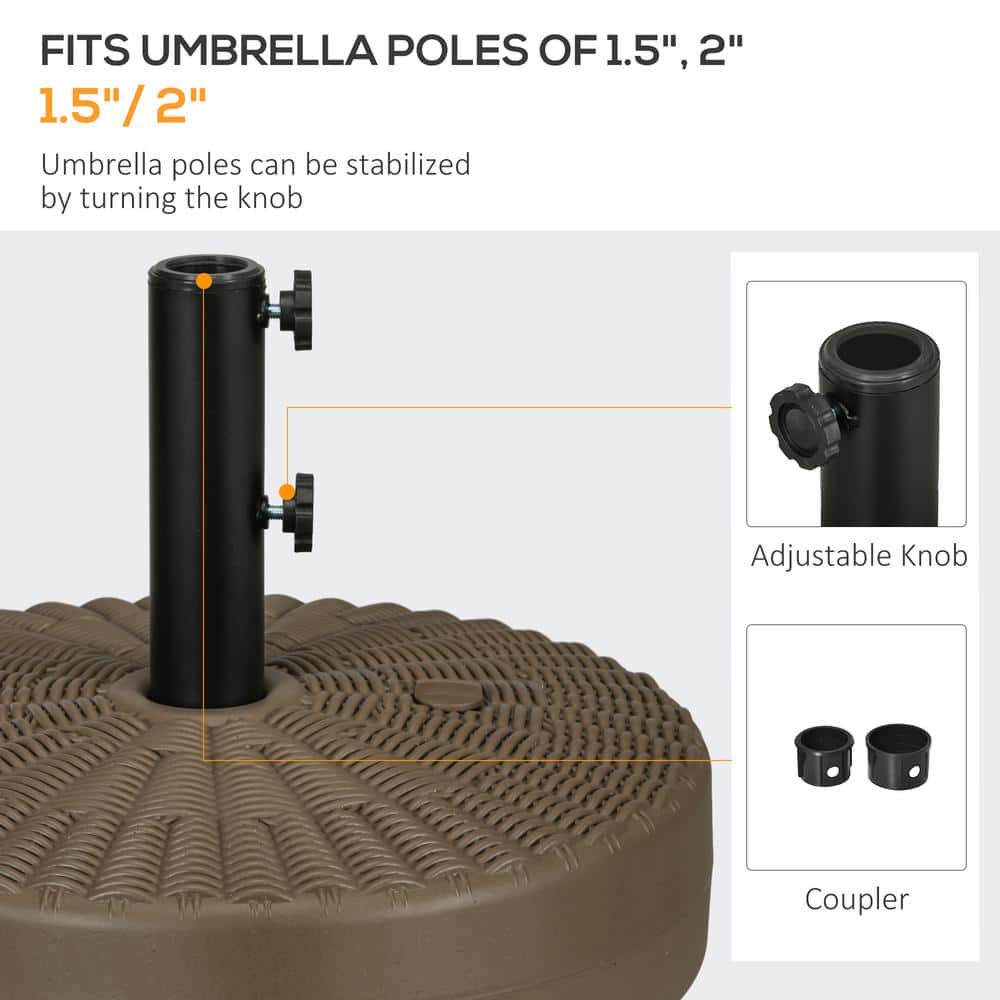 Heavy Duty Brown HDPE Fillable Round Umbrella Base