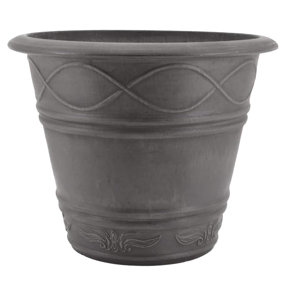 Western Weave 14-1/2 in. x 11 in. Dark Charcoal Composite PSW Pot