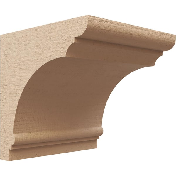 Ekena Millwork 9 in. x 9 in. x 9 in. Wide Hughes Rough Cedar Woodgrain TimberThane Corbel, Primed Tan