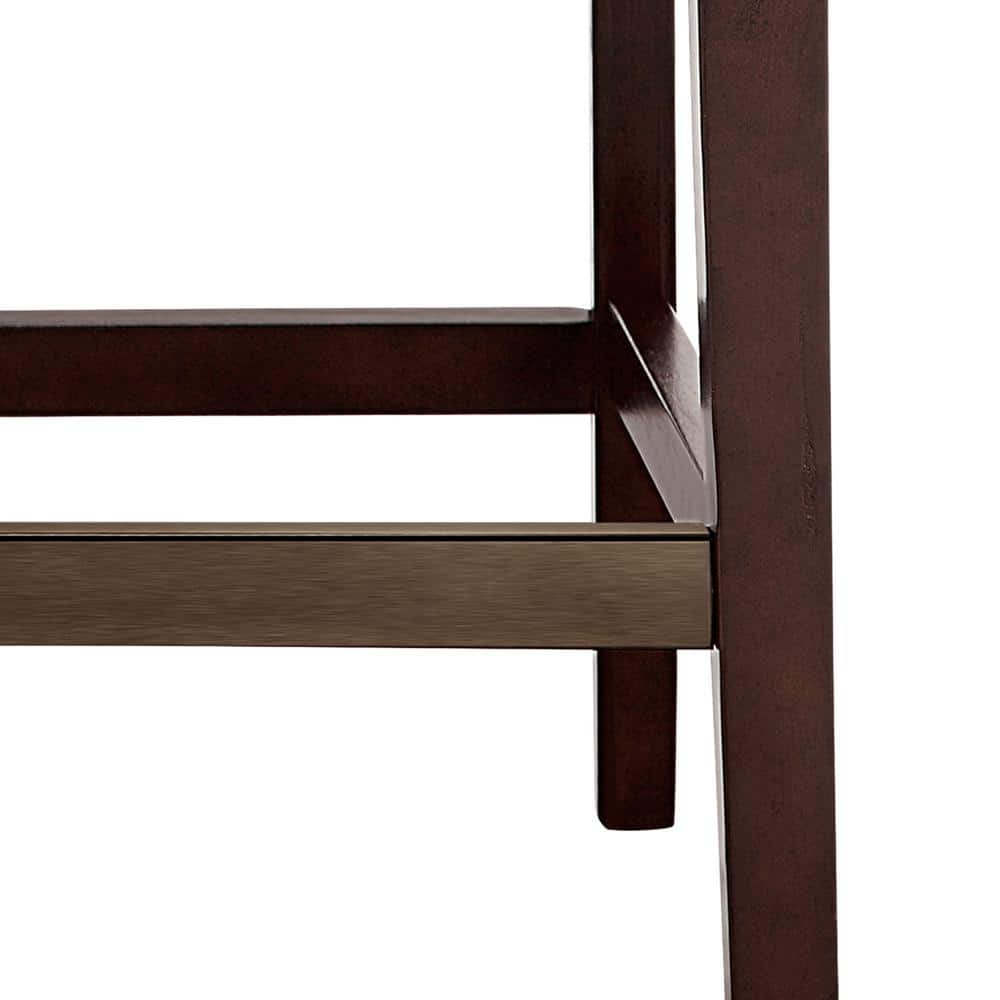 Tan Tufted Parsons Counter Stool with Espresso Birch Legs