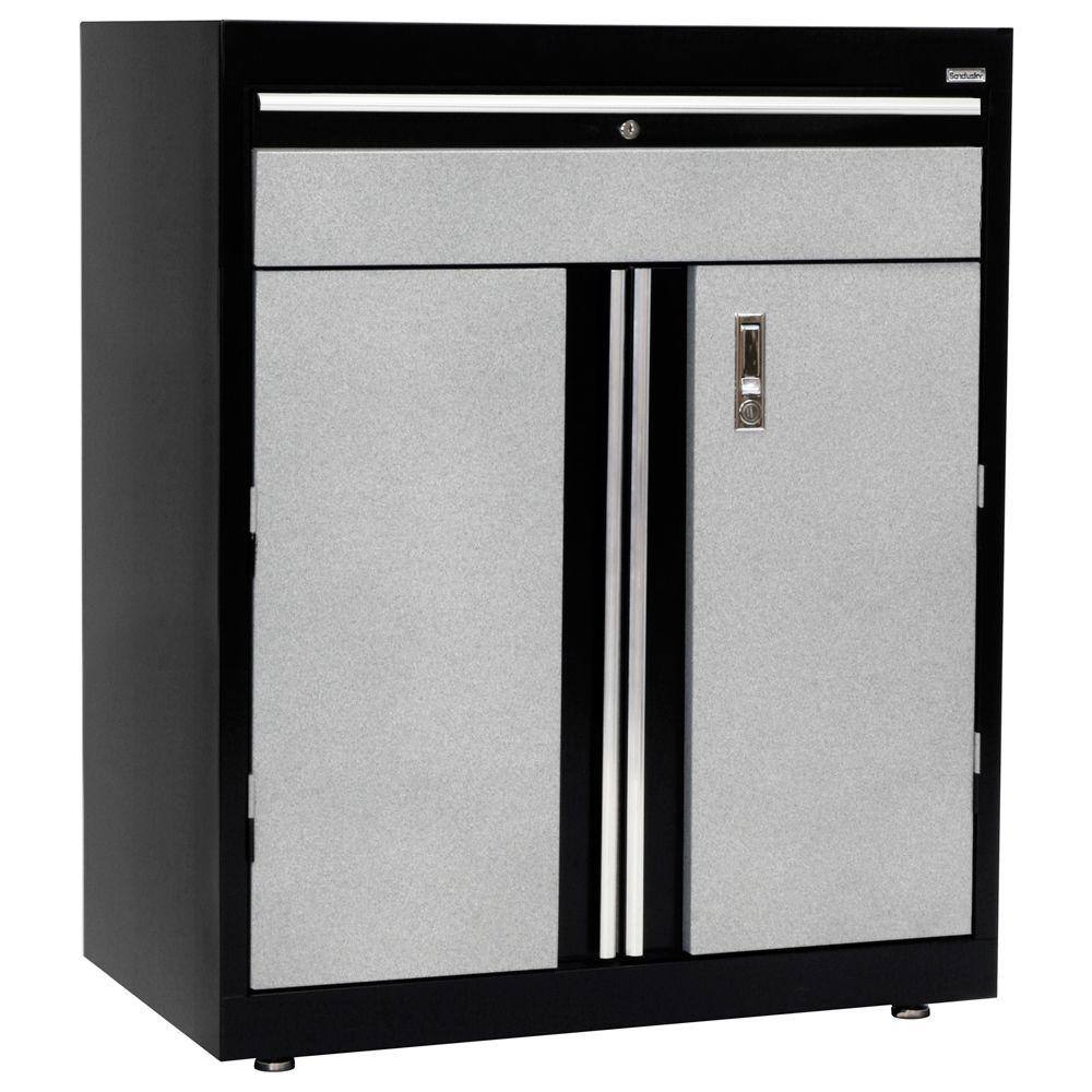 Sandusky Steel Freestanding Garage Cabinet in Black and Gray (30 in. W ...