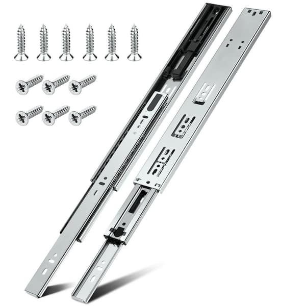 22 in. Zinc-Plated Cold-Rolled Steel Undermount Soft-Close Heavy Duty Ball Bearing Drawer Slides 10 Pairs