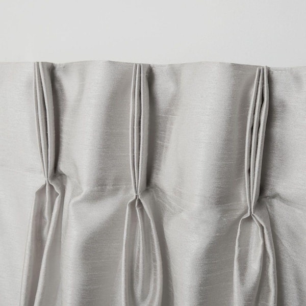 Chateau Teal Striped Room Darkening 27 in. x 96 in. Pinch Pleat Top Curtain (Set of 2)