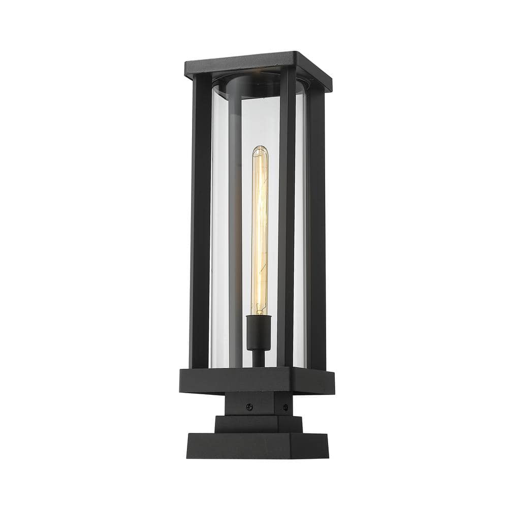 Glenwood 22 .5 in. 1-Light Black Aluminum Hardwired Outdoor Weather Resista