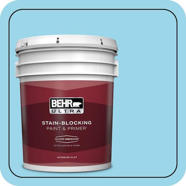 BEHR ULTRA 5 gal. #P490-2 Blue Sarong Extra Durable Flat Interior Paint & Primer