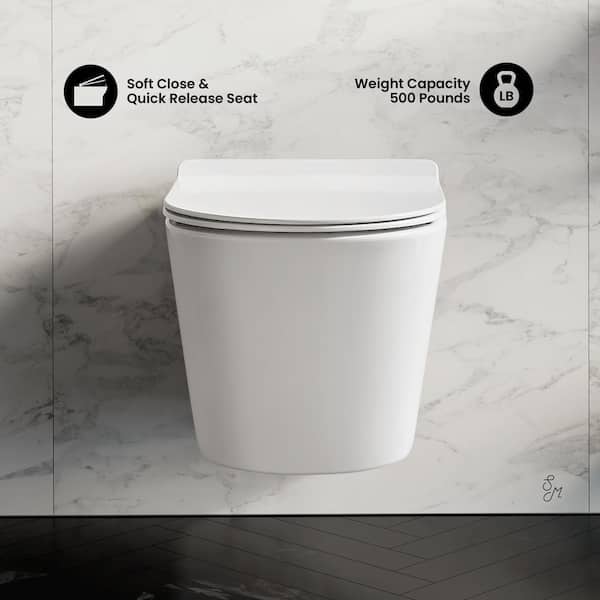 Swiss Madison Calice Wall Hung Round Toilet Bowl Only in Glossy White SM-WT465