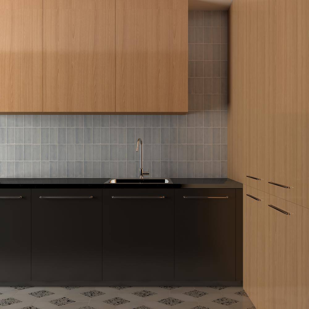 Sky Blue Polished Glass Subway Wall Tile for Bathroom and Kitchen