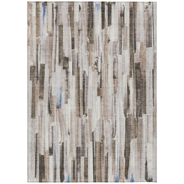 Chantille Machine Washable Indoor/Outdoor Abstract ACN2255 Khaki 5 ft. x 7 ft. 6 in. Area Rug