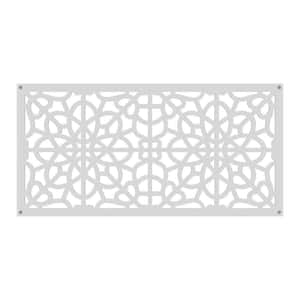 2 ft. x 4 ft. Fretwork White Polypropylene Decorative Screen Panel