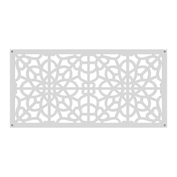 Barrette Outdoor Living 2 ft. x 4 ft. Fretwork White Polypropylene Decorative Screen Panel