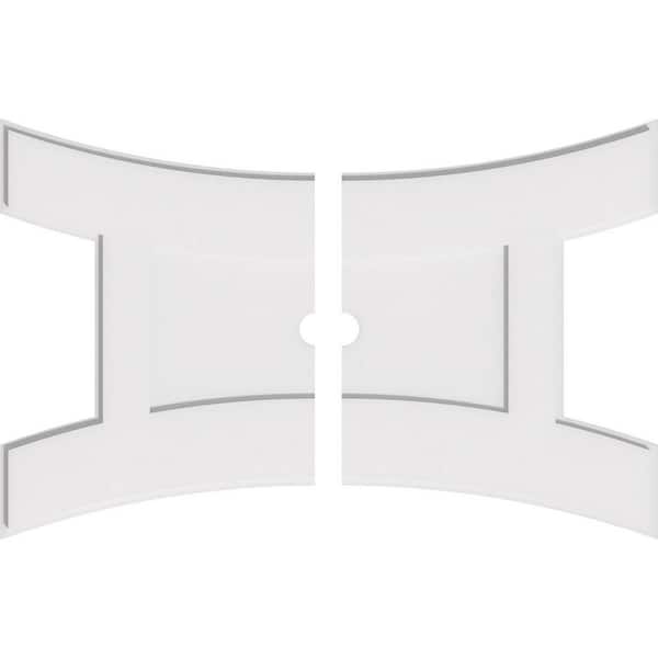 Ekena Millwork 38 in. W x 25-3/8 in. H x 2 in. ID x 1 in. P Haven Architectural Grade PVC Contemporary Ceiling Medallion (2-Piece)