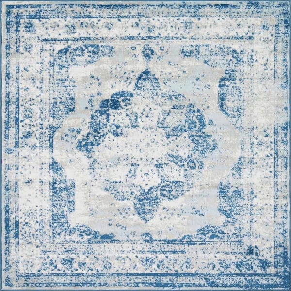 Unique Loom Sofia Salle Garnier Blue 8' 0 x 8' 0 Square Rug