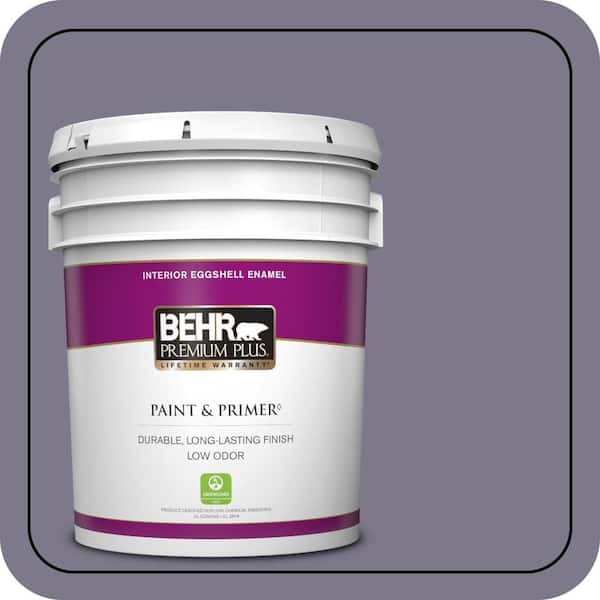 BEHR PREMIUM PLUS 5 gal. #N560-5 Solitaire Eggshell Enamel Low Odor Interior Paint & Primer