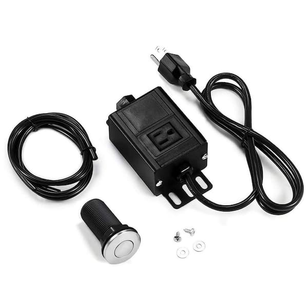 2.5 in. H x 1.5 in. W x 1.5 in. D Garbage Disposal Air Switch Kit with Brushed Nickel Stainless Steel Button