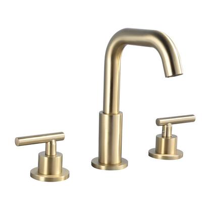 Damaris 8 in. Widespread Double Handle 3-Hole Bathroom Faucet with Valve and Water Supply Lines in Brushed Gold