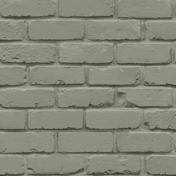 Fine Decor Alpin Green Painted Brick Non-Pasted Wallpaper, 56.4 sq. ft.