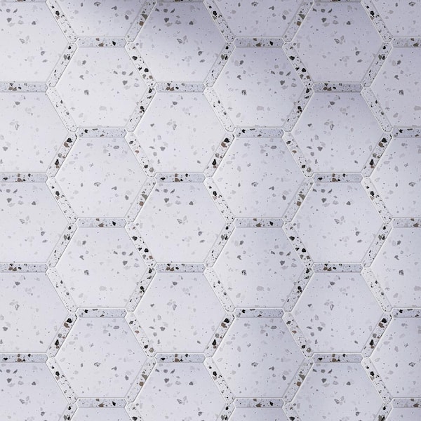 MOLOVO Maggiore Blianco White Hexagon 8.58 in. x 9.89 in. Matte Porcelain Floor and Wall Tile (8.07 sq. ft./Case)