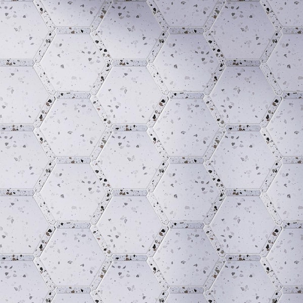 Maggiore Blianco White Hexagon 8.58 in. x 9.89 in. Matte Porcelain Floor and Wall Tile (8.07 sq. ft./Case)