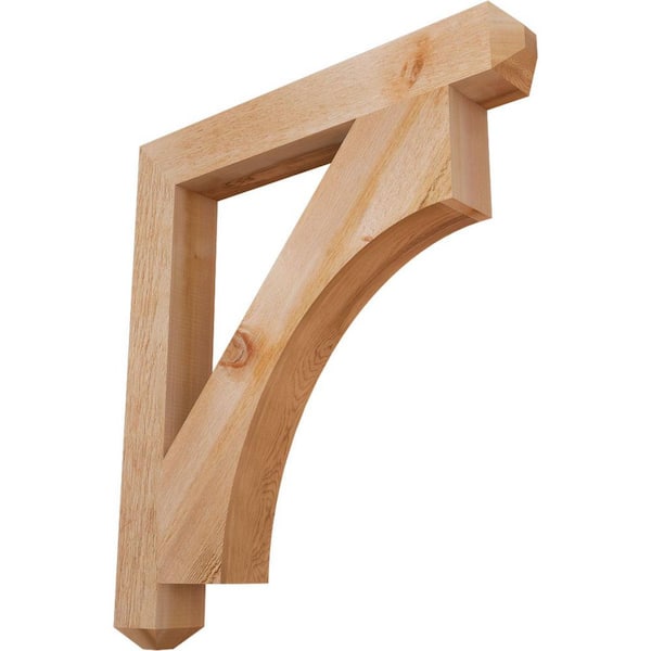 Ekena Millwork 4 in. x 34 in. x 30 in. Western Red Cedar Westlake Craftsman Rough Sawn Bracket