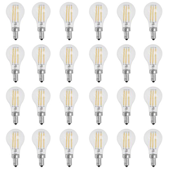 Feit Electric 60W Equivalent A15 Candelabra Dimmable Filament Clear Glass LED Ceiling Fan Light Bulb, Soft White 2700K (24-Pack)