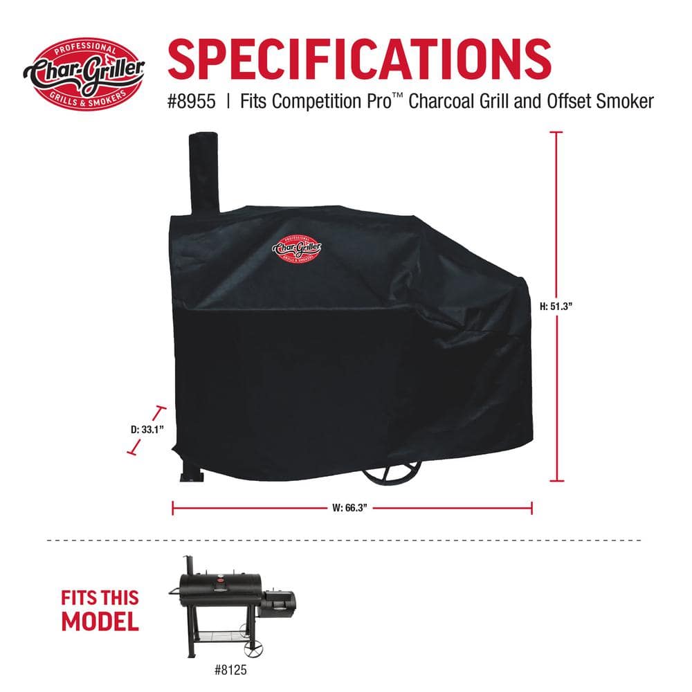 Black Heavy-Duty Steel Barrel Charcoal Grill with Smoker
