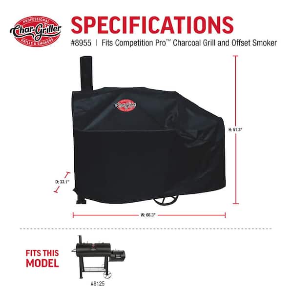 Char Griller Competition Pro Grill Cover 8955 The Home Depot