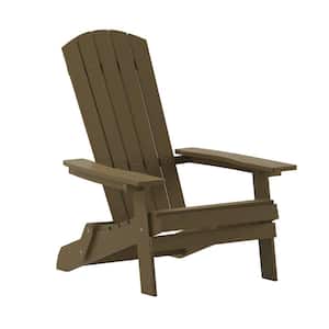 Brown Faux Wood Resin Adirondack Chair