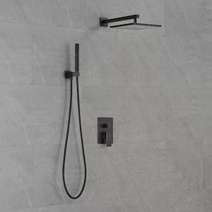 Single-Handle 2-Spray of Rain 12 in. Shower Head System Shower Faucet and Handheld Shower Kit in Bronze (Valve Included)