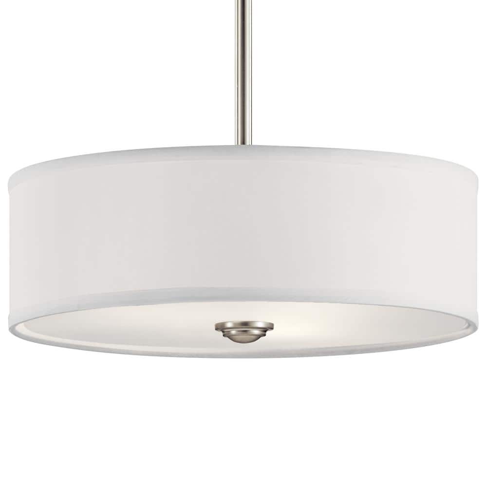 Shailene 14" Brushed Nickel Drum Ceiling Light