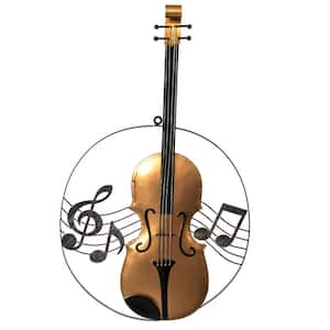 Hanging Metal Violin Musical Note Wall Art Decor Sculpture for Home Bar Instrument
