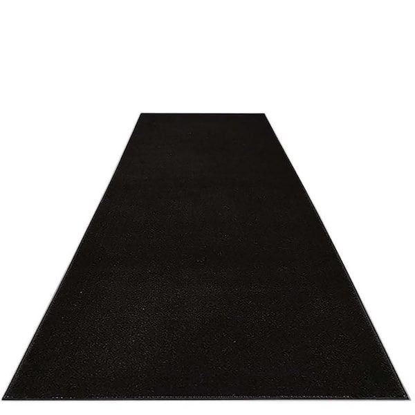 Unbranded Solid Euro Black 31 in. x 7 ft. Your Choice Length Stair Runner