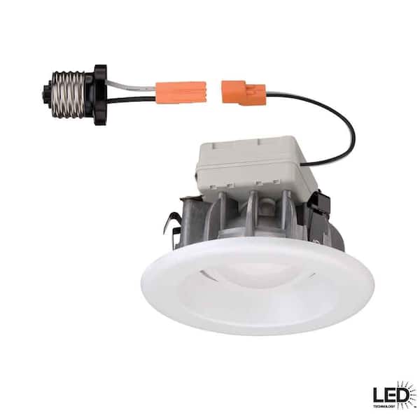 Commercial Electric 4 in. White LED Recessed Trim