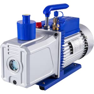 Vacuum Pump, 1HP Vane Vacuum Pump, Two Stage 3 x 10-1 Pa Ultimate, HVAC Rotary Auto AC Refrigerant Vacuum Pump, 12CFM