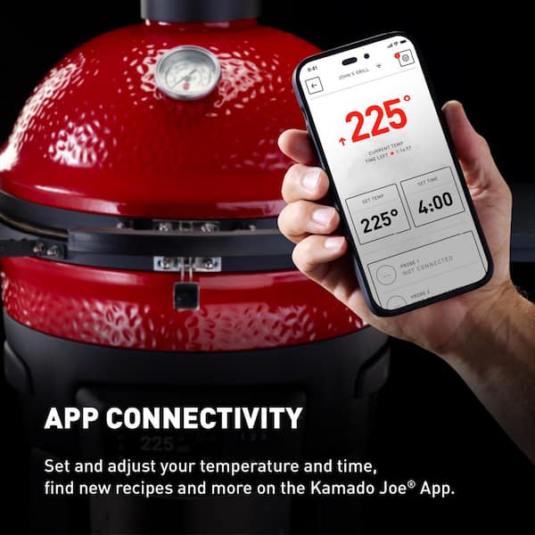 Kamado Joe Konnected Joe 18 in. Digital Charcoal Grill and Smoker with  Auto-Ignition and Wi-Fi Temperature Control KJ15041123 - The Home Depot