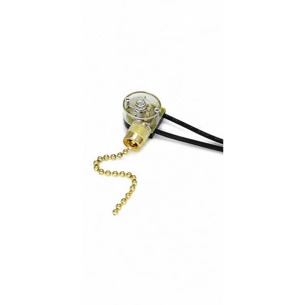 3 Amp Single-Pole Pull-Chain Switch- Brass 1-Pack NHE-PCS-2