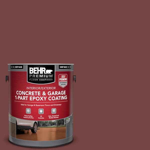 BEHR PREMIUM 1 gal. #S130-7 Cherry Cola Self-Priming 1-Part Epoxy Satin Interior/Exterior Concrete and Garage Floor Paint