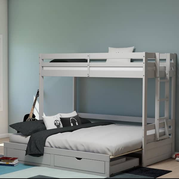 Alaterre Furniture Jasper Dove Gray, Bunk Bed With King Size Bottom