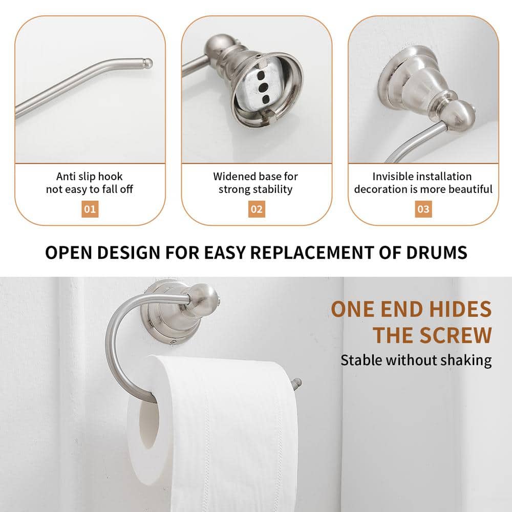 Nickel Wall Mounted Toilet Paper Holder with Zinc Alloy