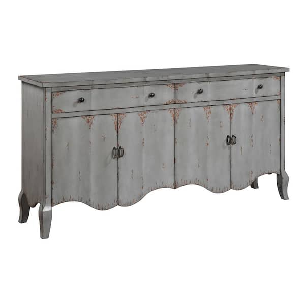 Coast to Coast imports Walker Vintage Blue MDF 68 in. Sideboard with 4-Doors and 2-Drawers