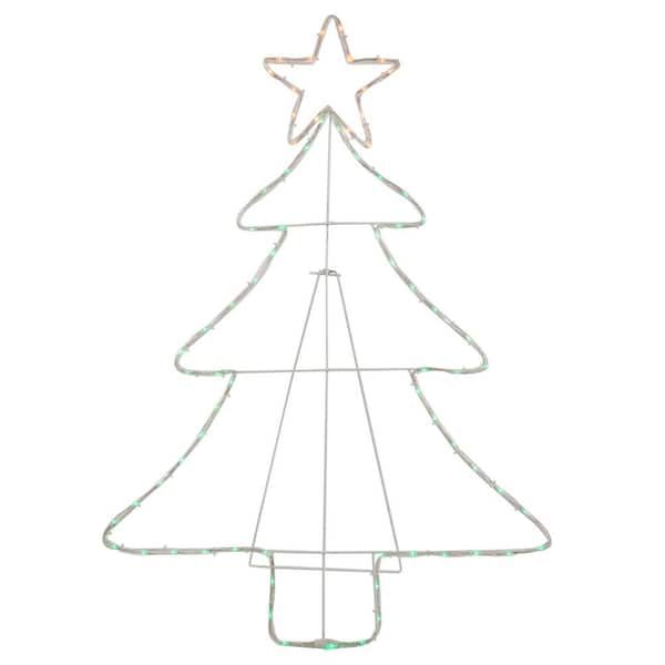 38.5in. Lighted Christmas Tree Silhouette Outdoor Christmas Decor