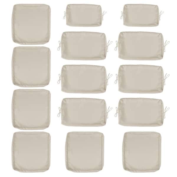 Unbranded Cushion Covers for 7-Pieces (6-Seaters) Wicker Rattan Sectional Sofa, 14-Pack Cushion Slipcovers Set Seat and Back