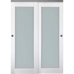 Smart Pro 207 36 in. x 79 in. Polar White Finished Wood Composite Bypass Sliding Door
