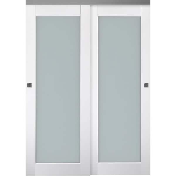 Belldinni Smart Pro 207 36 in. x 79 in. Polar White Finished Wood Composite Bypass Sliding Door