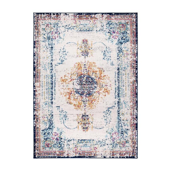 World Rug Gallery Boho Abstract Vintage Oriental Multi 5 ft. x 7 ft. Area Rug
