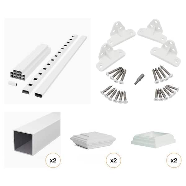 ArmorGuard Regency White Composite Railing Kit with 4 in. x 4 in. Post Sleeve, Cap, Molding, and Hardware (5-Piece)