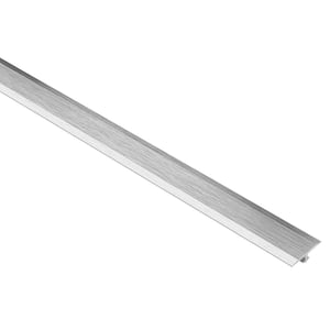 Vinpro-T Brushed Chrome Anodized Aluminum 17/32 in. x 8 ft. 2-1/2 in. Metal Resilient Tile Edge Trim