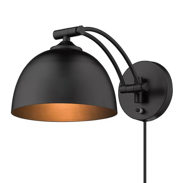 Golden Lighting Rey 8 in. Matte Black Sconce 3688-A1W BLK-BLK - The ...