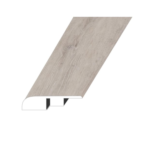 null AMARE Lucid Silver 0.6 in. Thick x 1.4 in. W x 94.5 in. L SPC Vinyl End Cap Molding